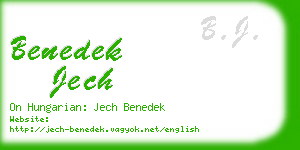 benedek jech business card